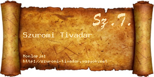 Szuromi Tivadar névjegykártya