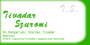 tivadar szuromi business card